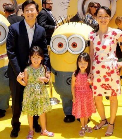 Young Jeong son Ken Jeong with his wife and daughters.